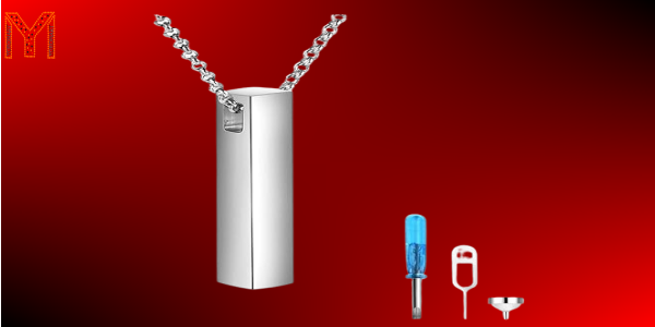 ONEFINITY 3D Vertical Bar Urn Necklace for Ashes